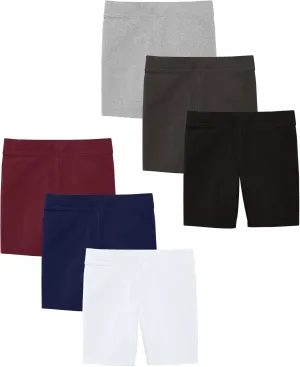Andrew Scott Kids Girls Cotton Stretch Active Shorts | Bike Dance Yoga Gymnastics Shorts | Multi Packs & Colors