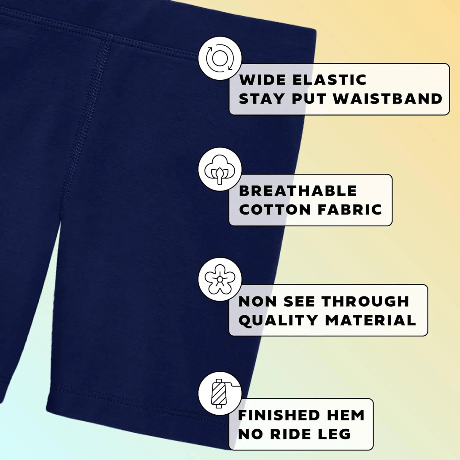 Andrew Scott Kids Girls Cotton Stretch Active Shorts | Bike Dance Yoga Gymnastics Shorts | Multi Packs & Colors