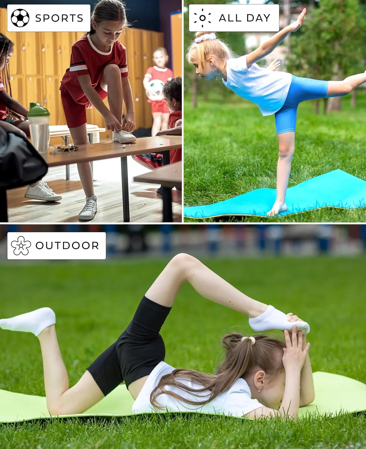 Andrew Scott Kids Girls Cotton Stretch Active Shorts | Bike Dance Yoga Gymnastics Shorts | Multi Packs & Colors