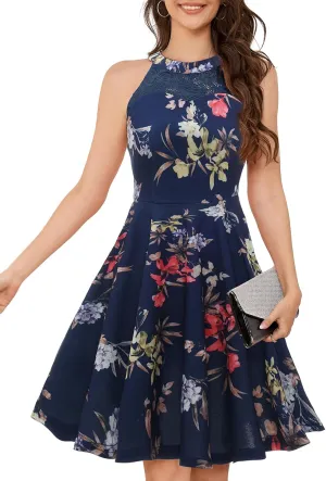 Bbonlinedress Women Cocktail Prom Wedding Dress Halter Lace Evening Party Short Vintage Homecoming Dresses