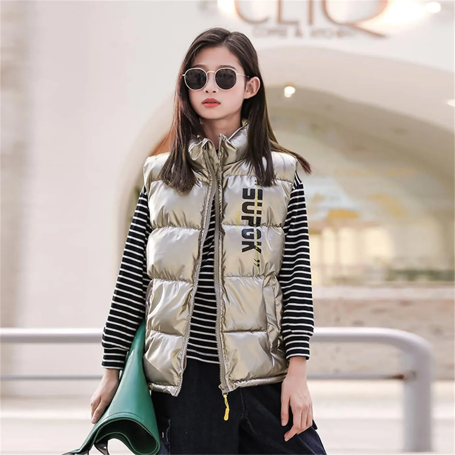 Boys Girls Puffer Vest Winter Coat Warm Lightweight Toddler Vest Outerwear High Neck Cute Sleeveless Down Jacket Coat