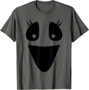Cute ghost female face for girls lazy DIY halloween costume T-Shirt