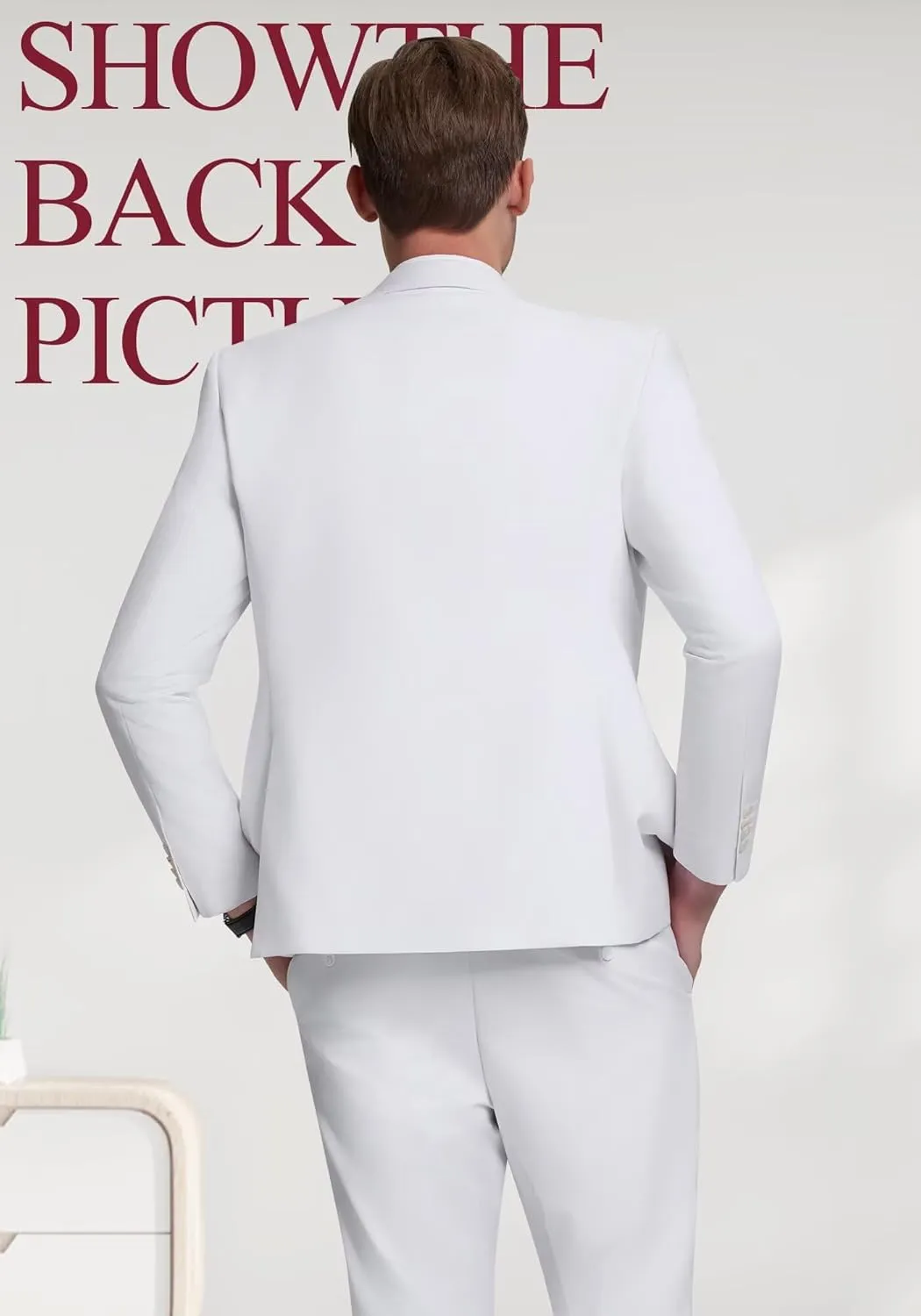 Double Breasted Suit Men Slim Fit 2 Pieces Suit Blazer Pants Formal 2 Button Tuxedo Jacket for Wedding Business Prom