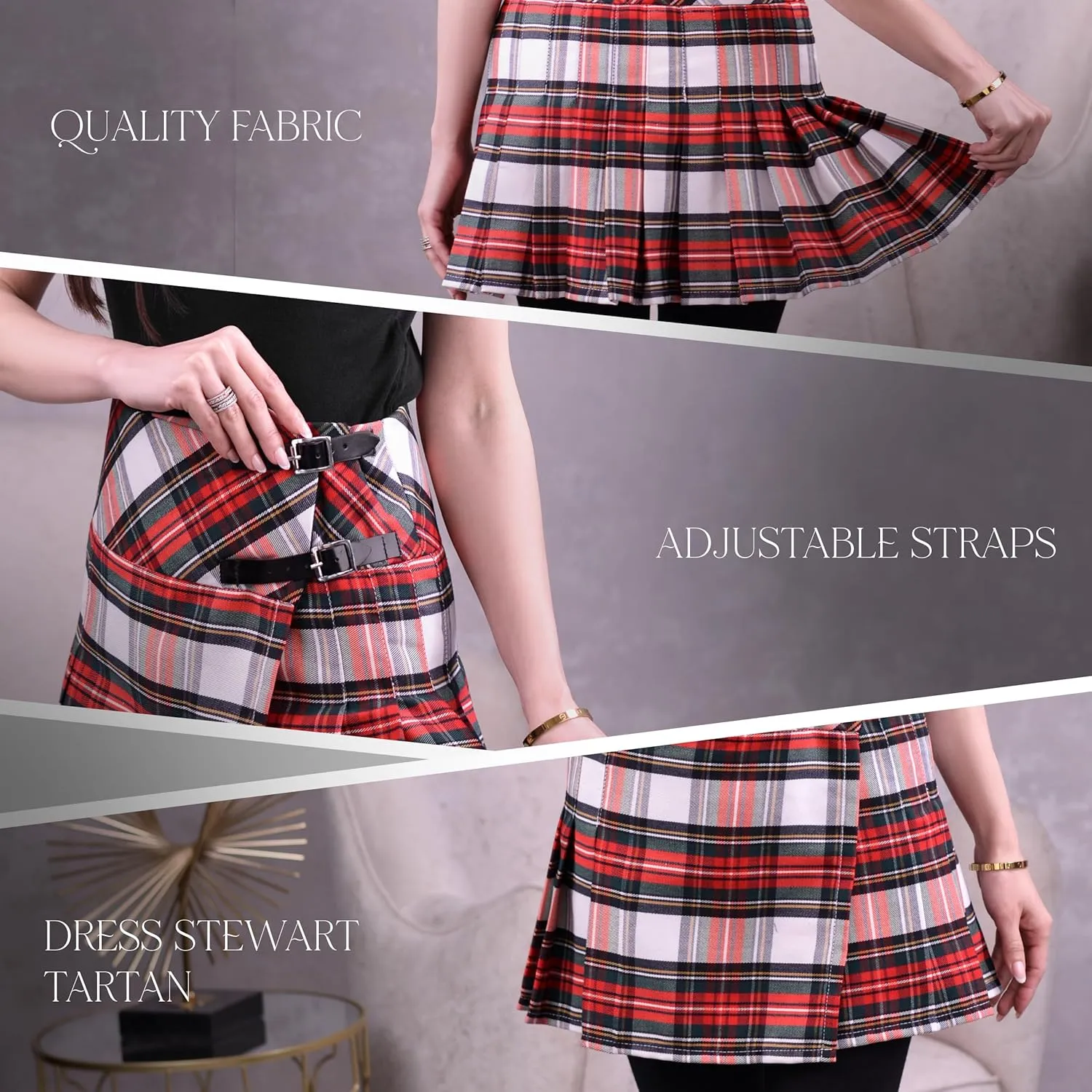 Highland Redstone Women's Skirt Plaid Tartan Mini Kilt Skirt in Traditional Touch
