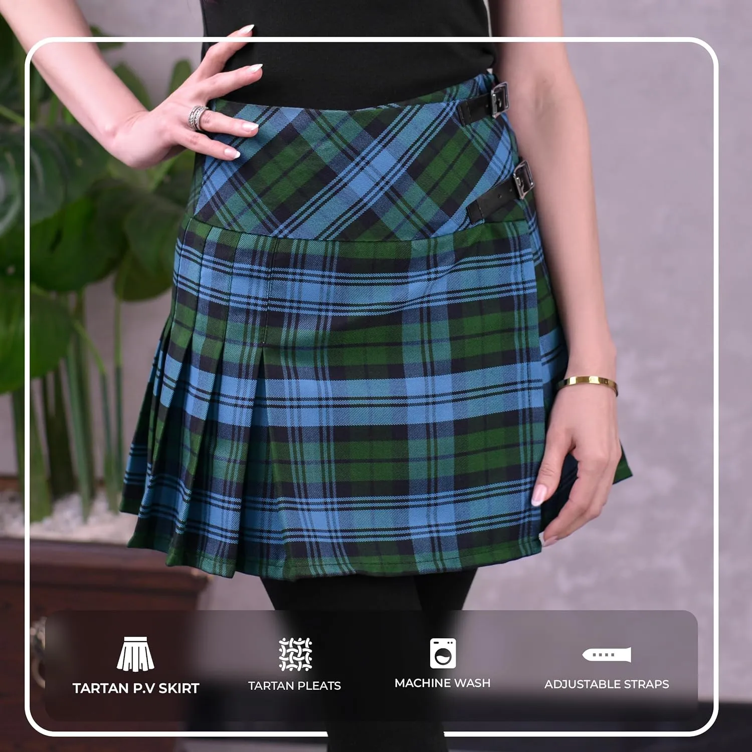 Highland Redstone Women's Skirt Plaid Tartan Mini Kilt Skirt in Traditional Touch