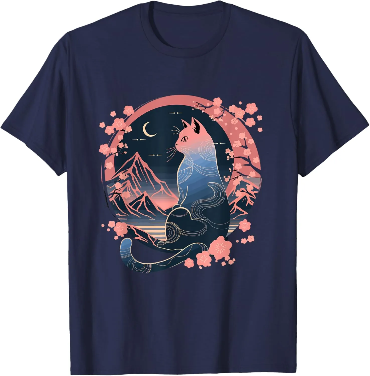 Kawaii Cat Anime Japanese Retro Men Women Kids Funny Cat T-Shirt
