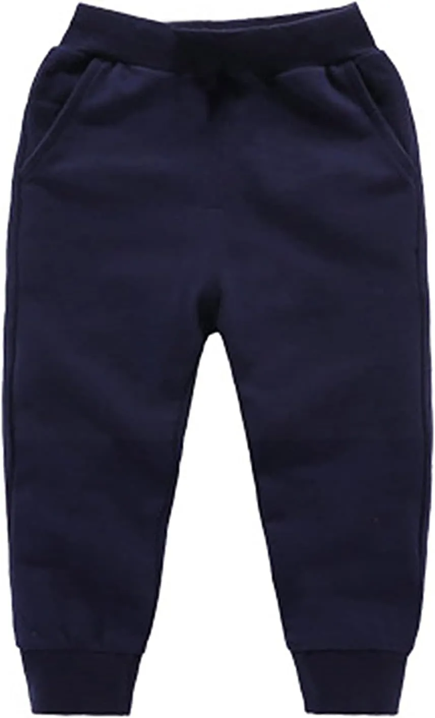 Kids Toddler Baby Boys Girls Pull on Joggers Thick Plain Baggy Sweatpants Loose Tapered Trousers Kids Fall Outfits