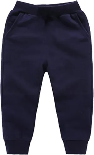 Kids Toddler Baby Boys Girls Pull on Joggers Thick Plain Baggy Sweatpants Loose Tapered Trousers Kids Fall Outfits