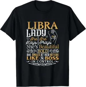 Libra Lady Shirt Astrology Zodiac Sign Libra Woman Girl T-Shirt
