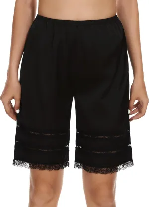 MANCYFIT Bloomers for Women Satin Pettipants for Under Dresses Culottes Slip 9" Inseam Half Slip Shorts