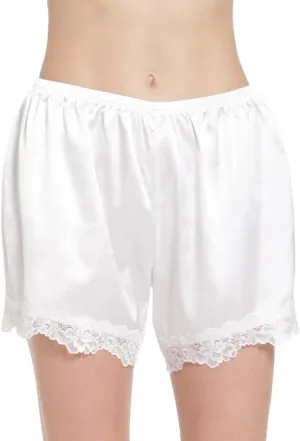 MANCYFIT Culottes for Women Pettipants Slips Satin Bloomers Under Shorts for Dresses Lace Hem 4" Inseam