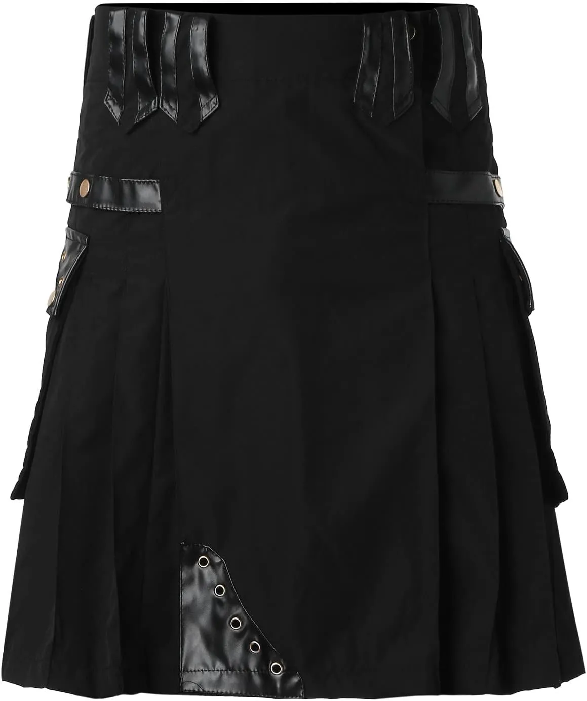 Men Tartan Scottish Style Kilts Medieval Kendo Costume Sport Utility Kilt Plaid Contrast Waistband Pleated Skirt