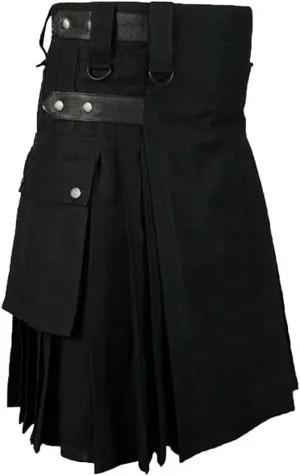 Men Tartan Scottish Style Kilts Medieval Kendo Costume Sport Utility Kilt Plaid Contrast Waistband Pleated Skirt