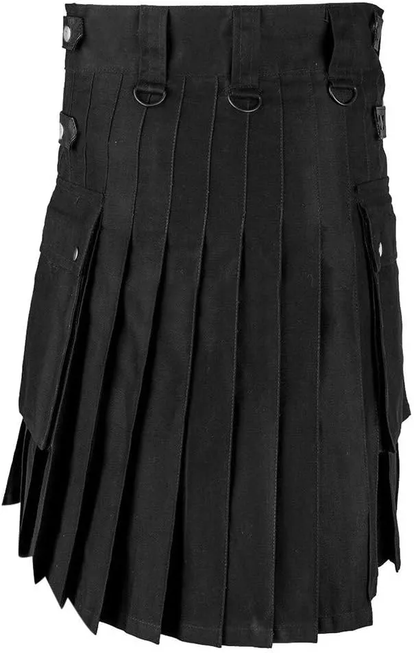 Men Tartan Scottish Style Kilts Medieval Kendo Costume Sport Utility Kilt Plaid Contrast Waistband Pleated Skirt