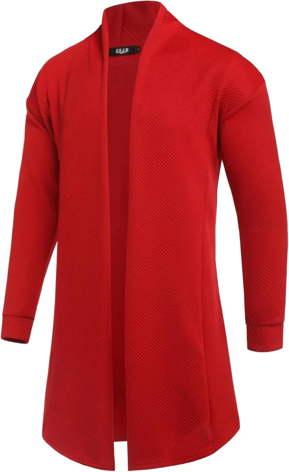 Mens Cardigan Texture Fashion Long Sleeve Shawl Casual Open Front Drape Cape Overcoat