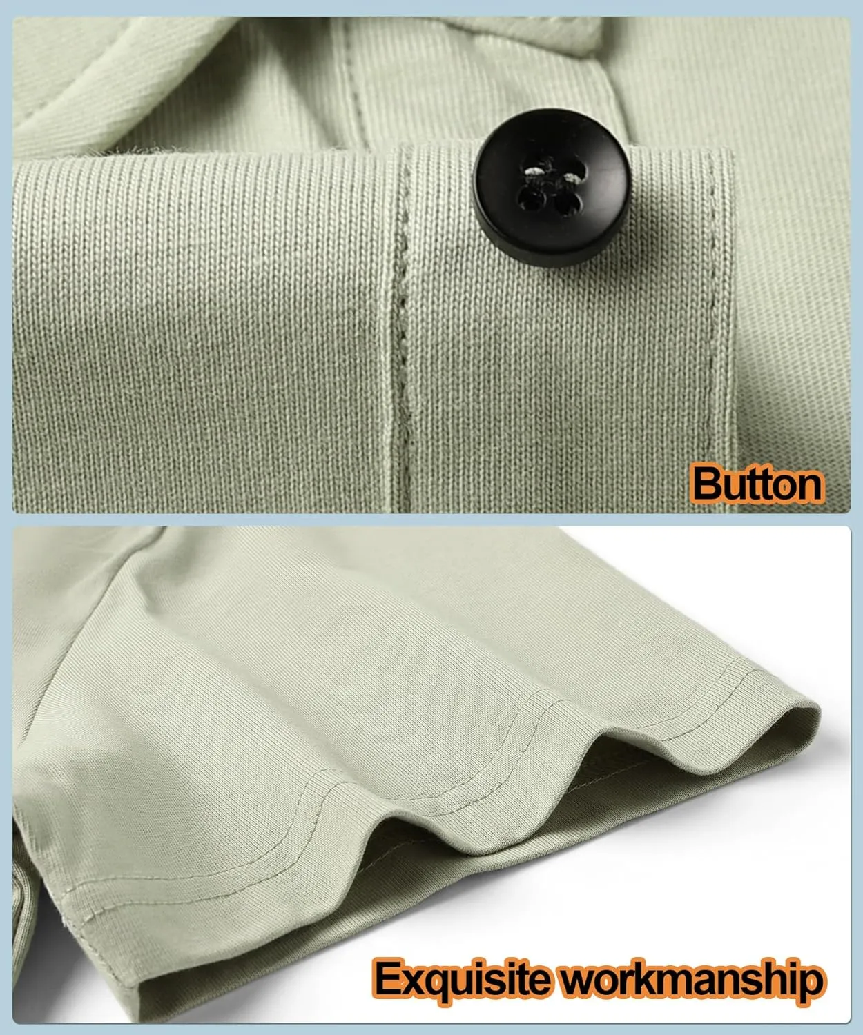 Mens Short Sleeve Polo Shirt Cotton Golf T-Shirt Work Shirts with 2 Pockets