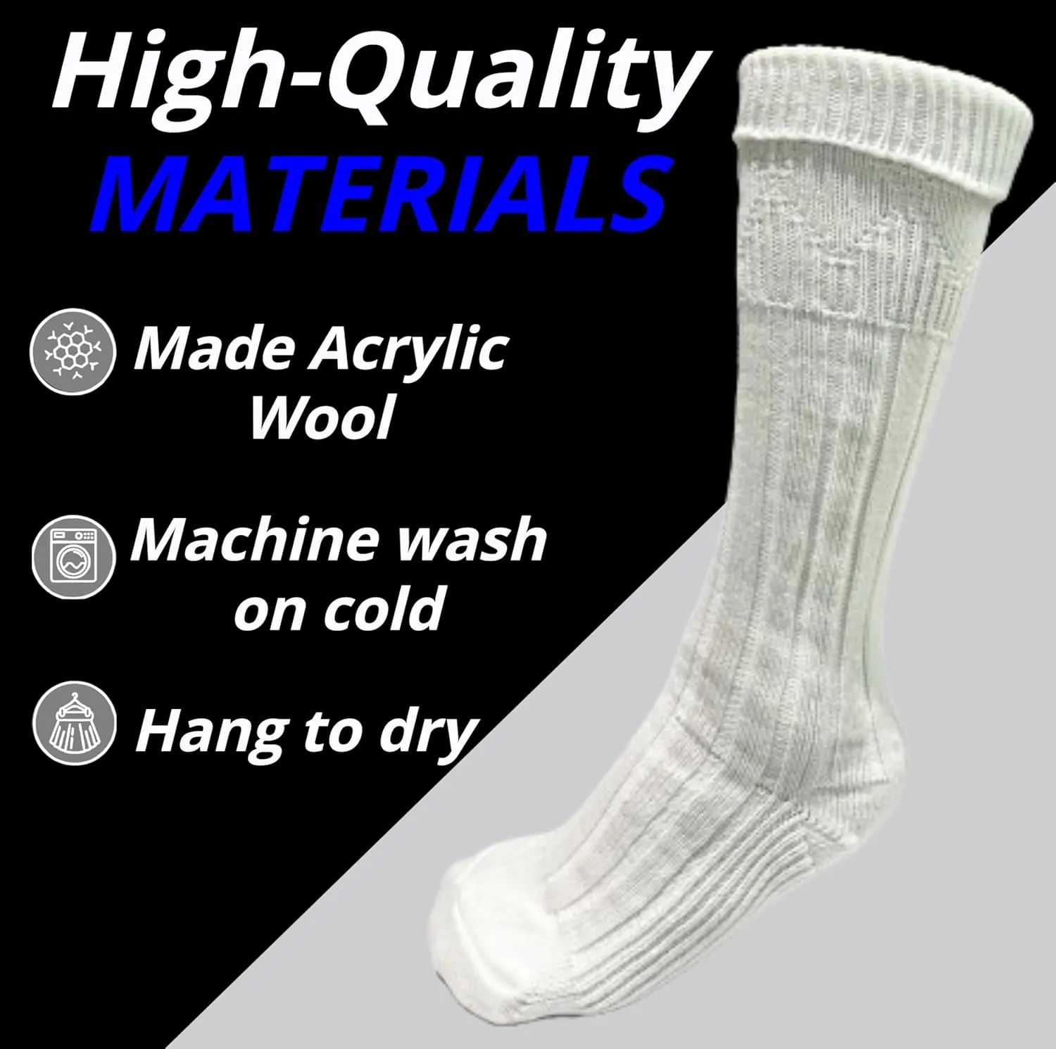 Mens Traditional Scottish Kilt Hose,Scottish Ribbed Socks For Mens Wool Blend Cuff Over Your Kilt Hose