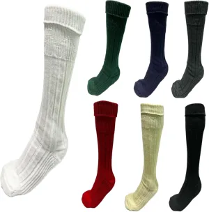 Mens Traditional Scottish Kilt Hose,Scottish Ribbed Socks For Mens Wool Blend Cuff Over Your Kilt Hose