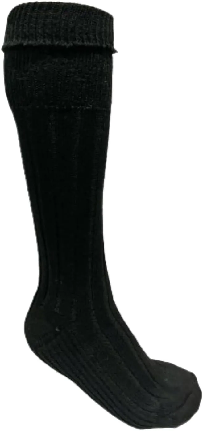 Mens Traditional Scottish Kilt Hose,Scottish Ribbed Socks For Mens Wool Blend Cuff Over Your Kilt Hose
