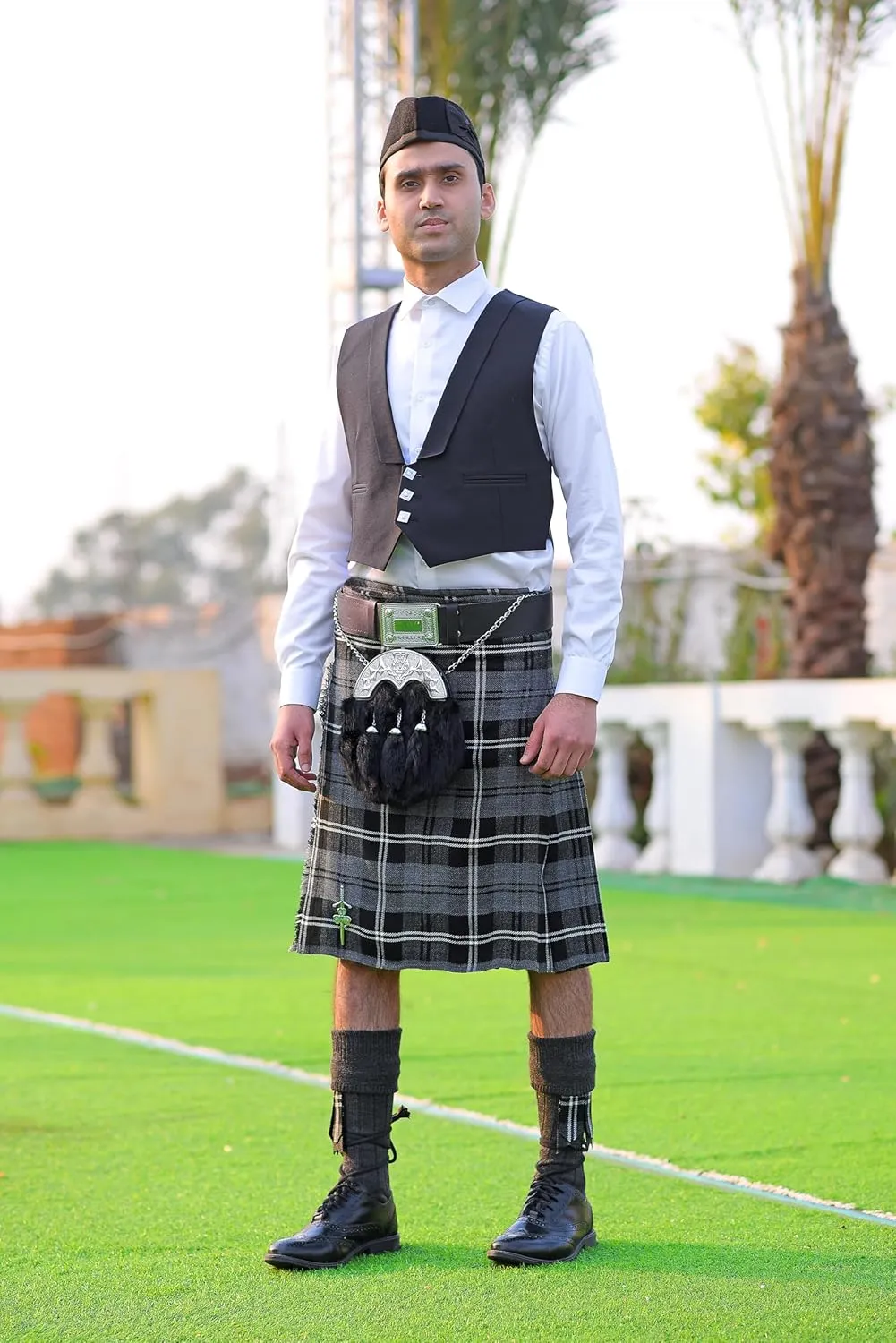 Scottish Men's 8 Yard Tartan Kilt, Highland Wedding Kilt