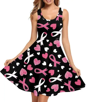 TOADDITDO Womens Pleated Summer Tank Dress with Pocket Sleeveless High Stretchy Sports Activewear Knee Length Sun Dress