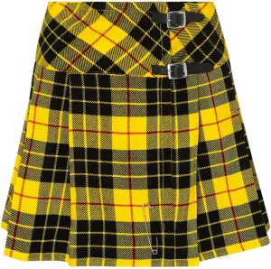 Womens 16.5 Inch Plaid Mini Kilt Billie Skirt Leather Buckled Straps