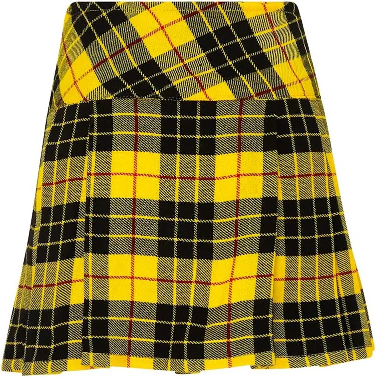 Womens 16.5 Inch Plaid Mini Kilt Billie Skirt Leather Buckled Straps