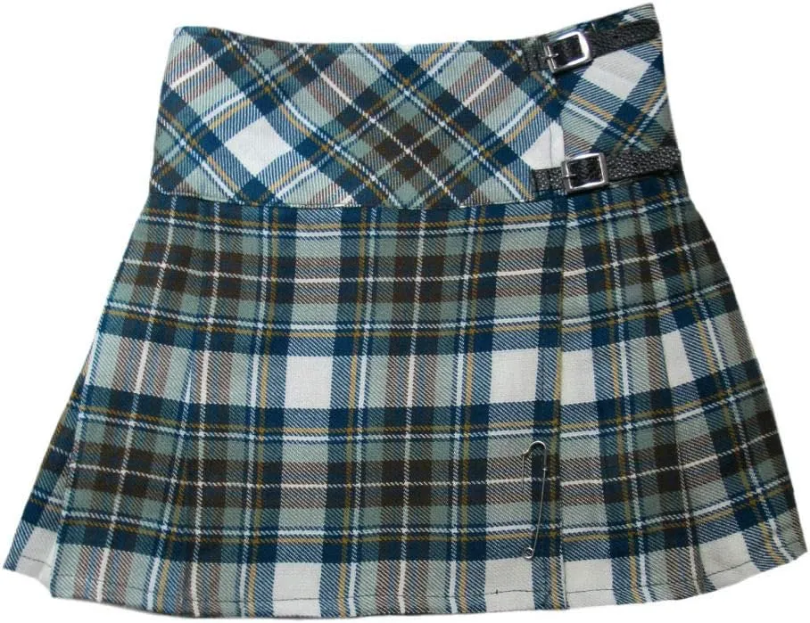Womens 20" Plaid Knee Length Kilt Billie Skirt Leather Buckled Straps
