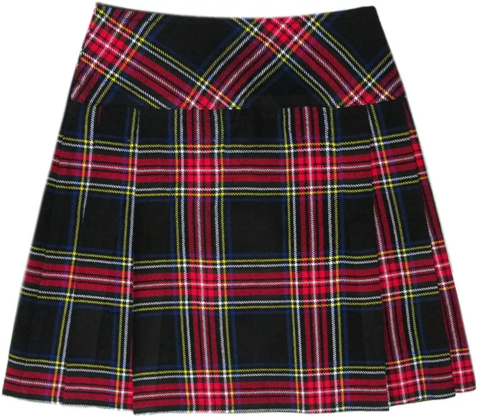 Womens 20" Plaid Knee Length Kilt Billie Skirt Leather Buckled Straps