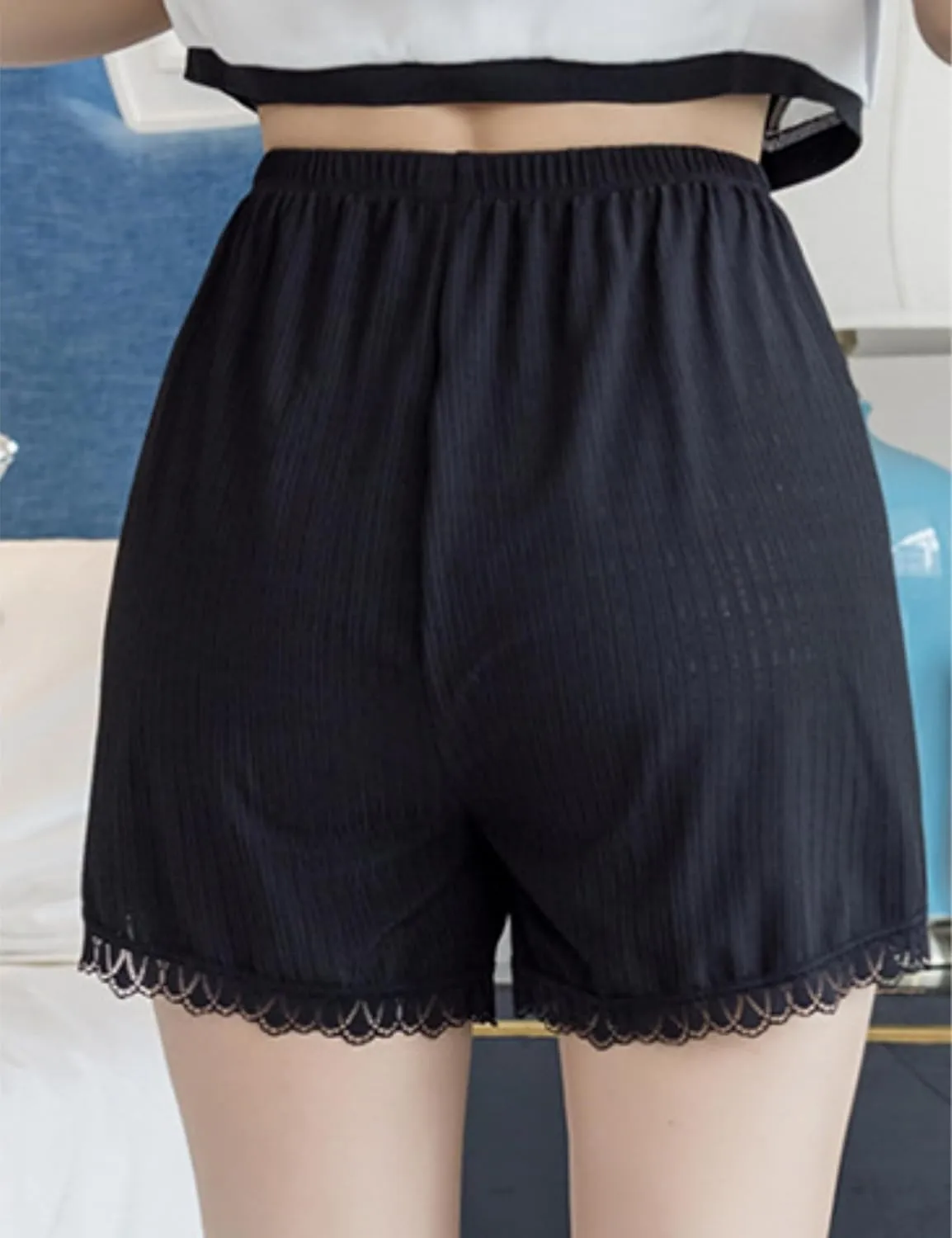 Womens Slip Shorts Lace Trim Pettipants Bloomers Split Skirt Culottes Half Slips Under Dresses Shorts for Women