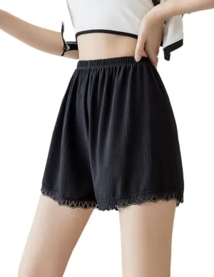Womens Slip Shorts Lace Trim Pettipants Bloomers Split Skirt Culottes Half Slips Under Dresses Shorts for Women